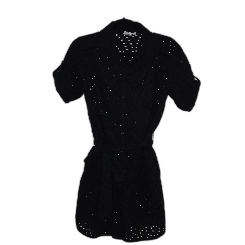 Allison NY New York Black Eyelet Fit and Flare Dress Cocktail Women's XS